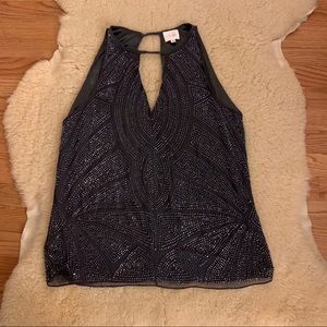 Parker Beaded Sequin Tank Blouse size M